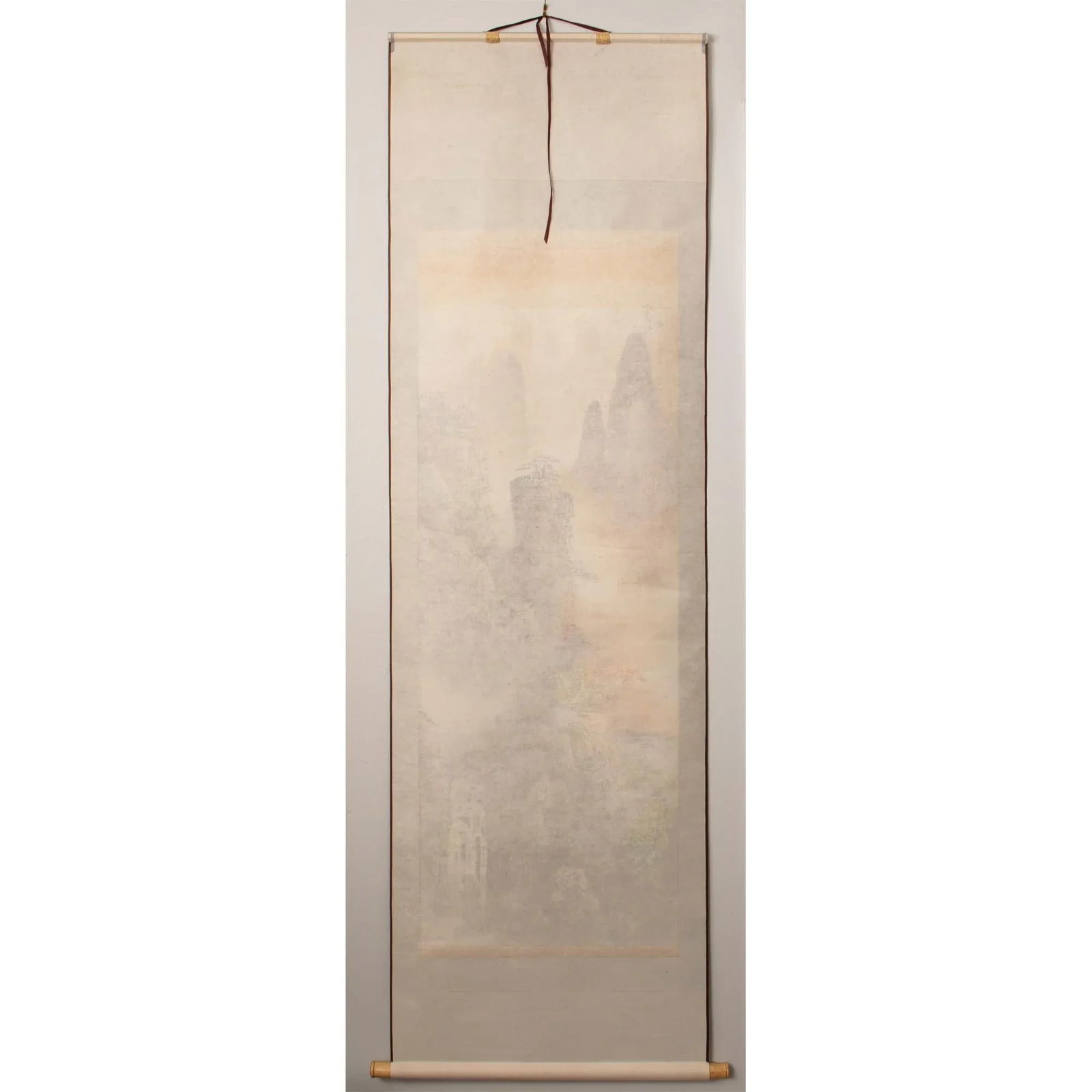 Mid Century Showa Era Japanese Scroll Painting "Landscape With Rocky Mountains" - 10