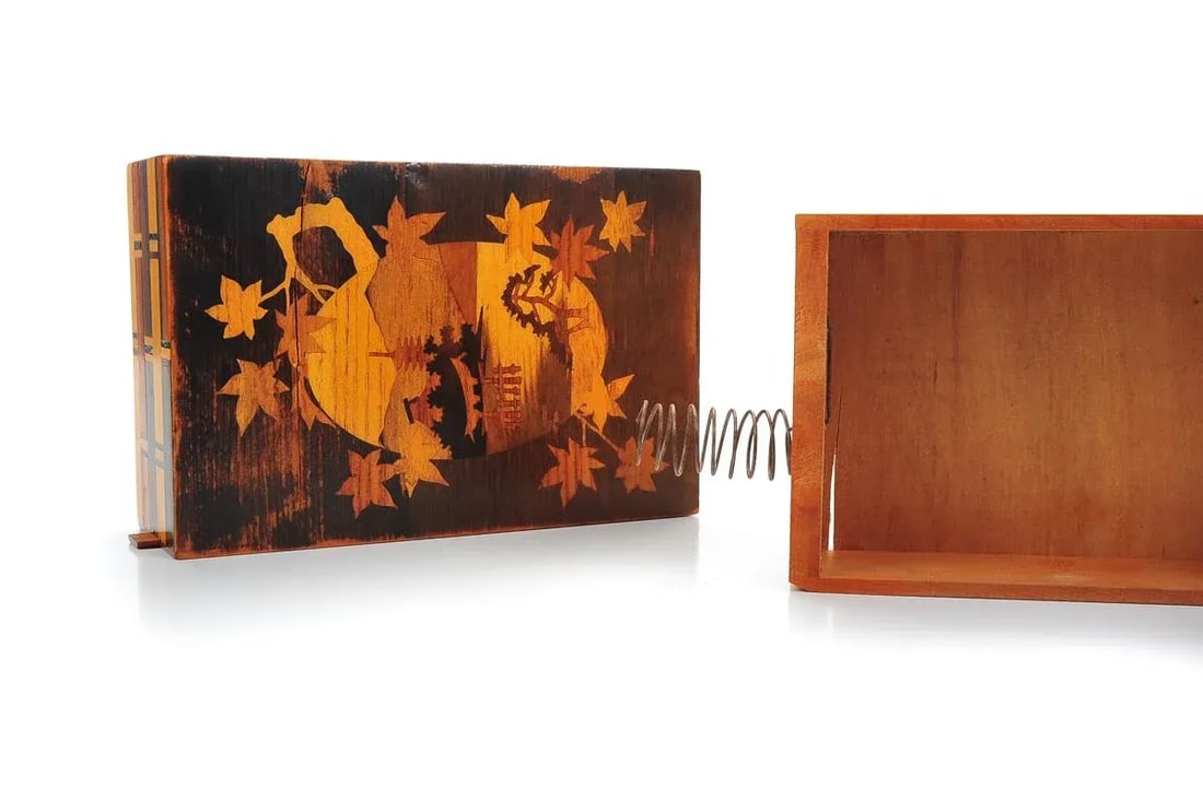 Antique Japanese Inlaid Box with Concealed Drawer - 8