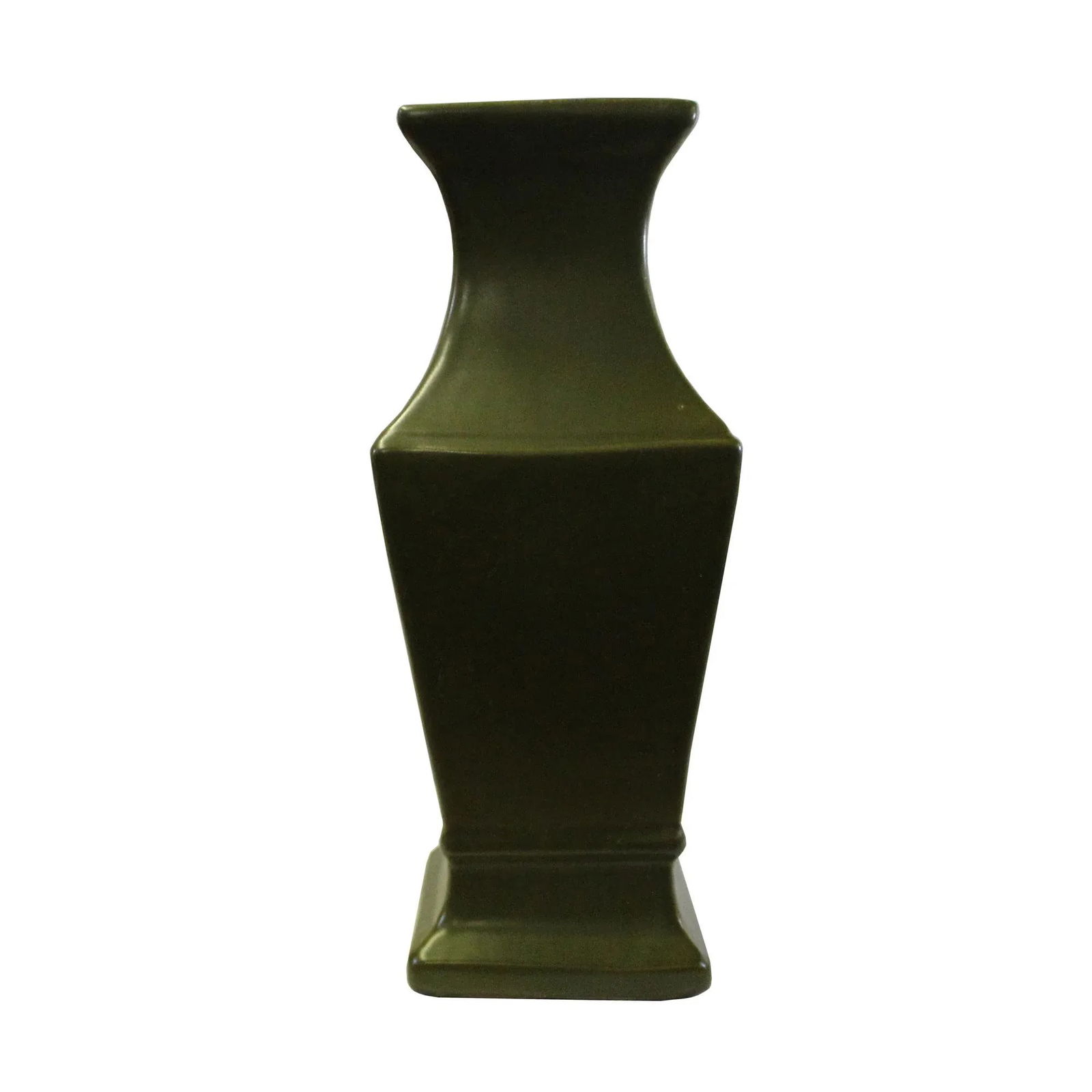 Chinese Handmade Dark Olive Green Ceramic Accent Vase - 7