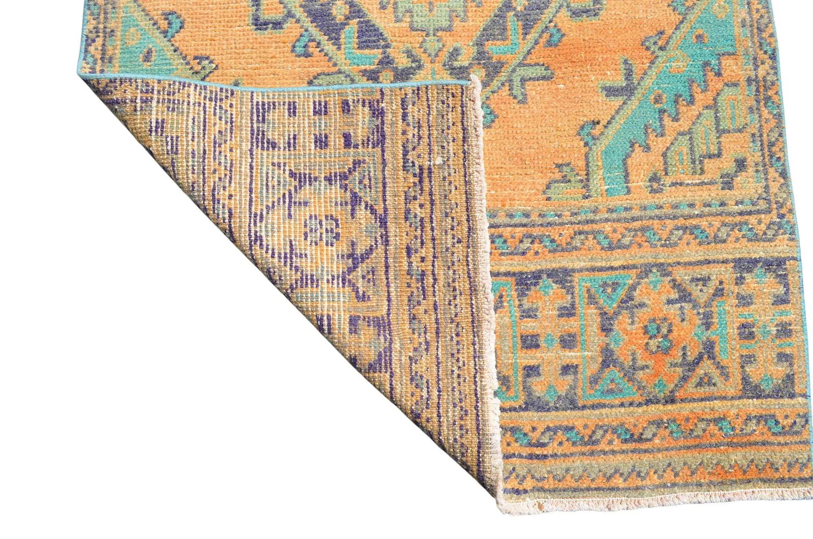 Distressed Oushak Runner Rug Faded Colors Low Pile Hallway Decor - 3' X 12' - 12