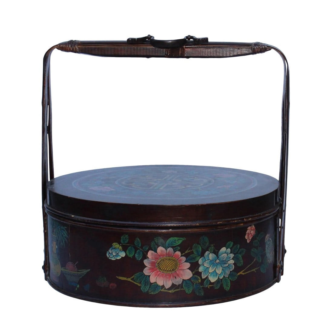 Chinese Handmade Gold Ingot Shape Floral Pattern Bamboo Strip Dim Sum Basket (1 of 11)