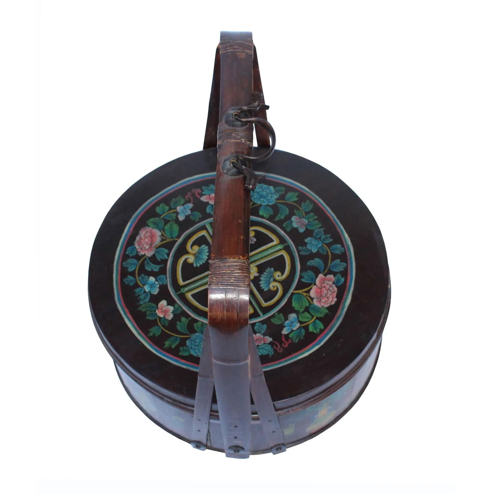 Chinese Handmade Gold Ingot Shape Floral Pattern Bamboo Strip Dim Sum Basket - 4