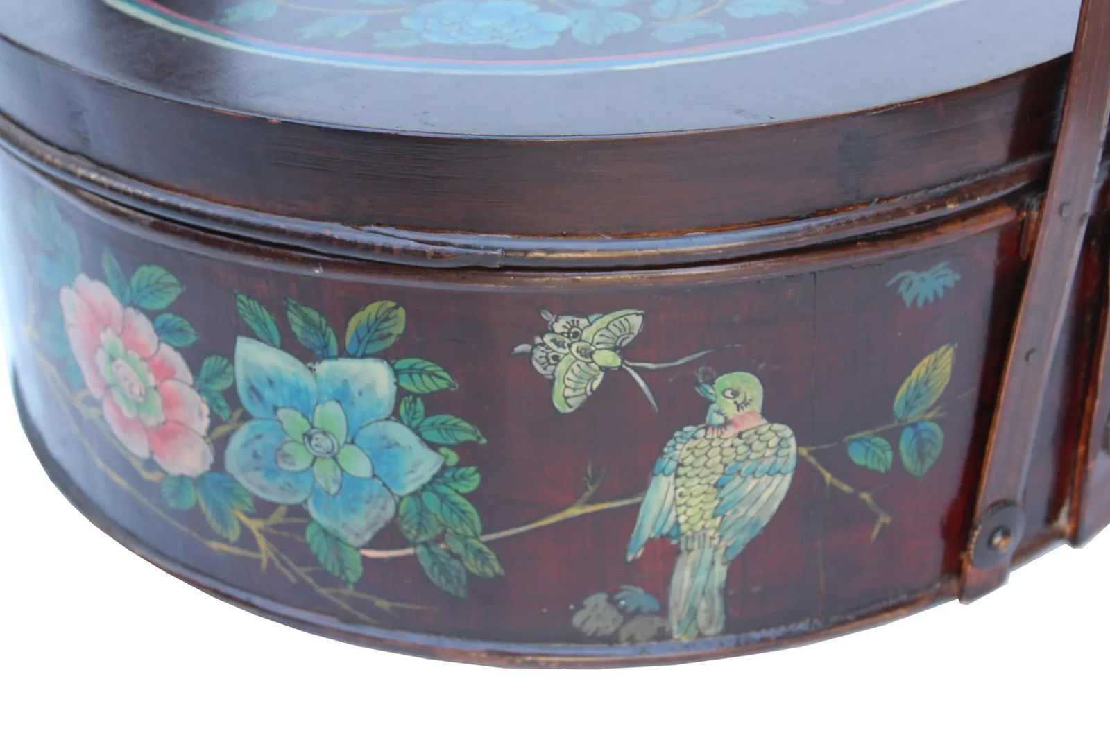 Chinese Handmade Gold Ingot Shape Floral Pattern Bamboo Strip Dim Sum Basket - 7