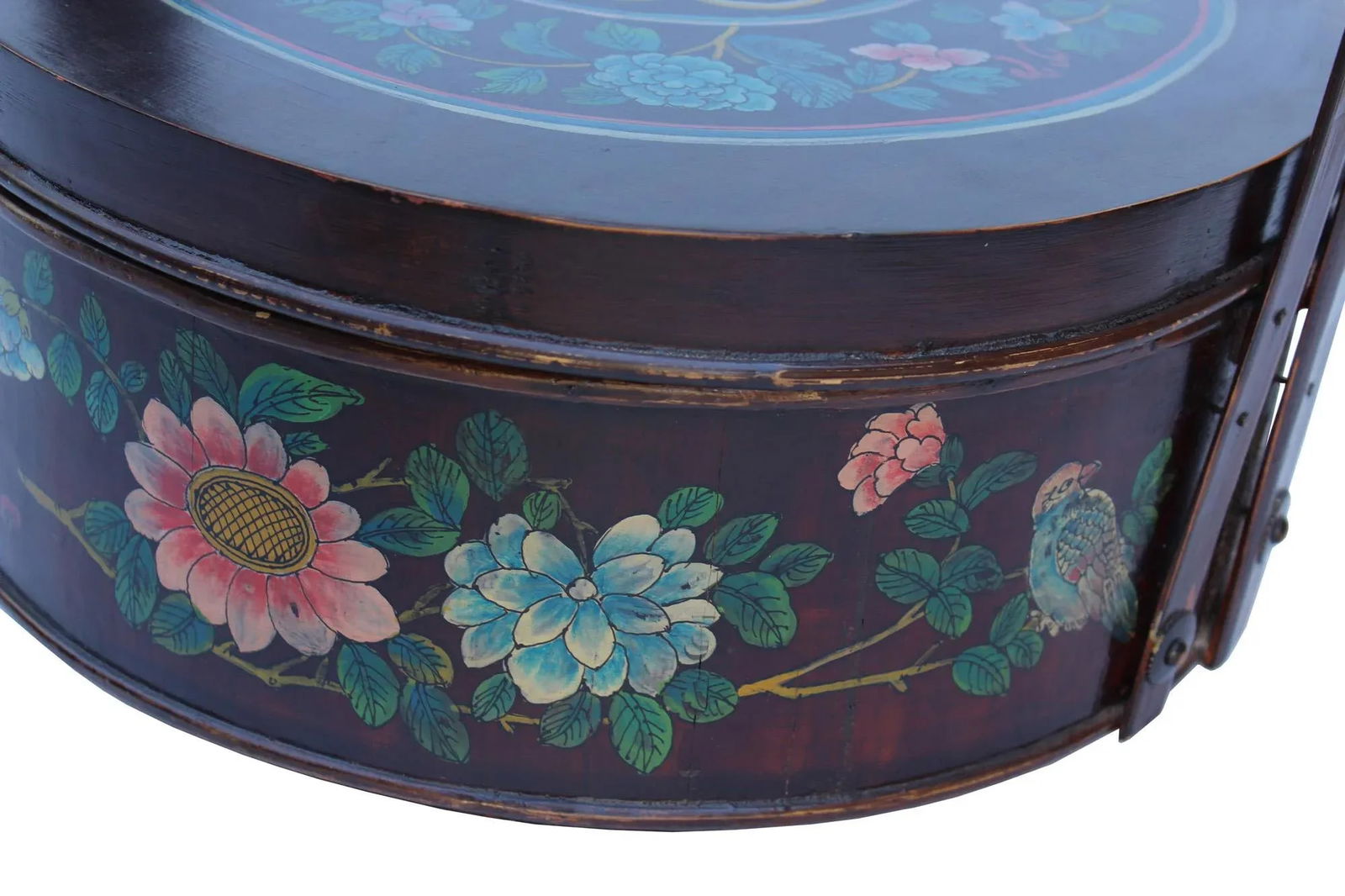 Chinese Handmade Gold Ingot Shape Floral Pattern Bamboo Strip Dim Sum Basket - 8