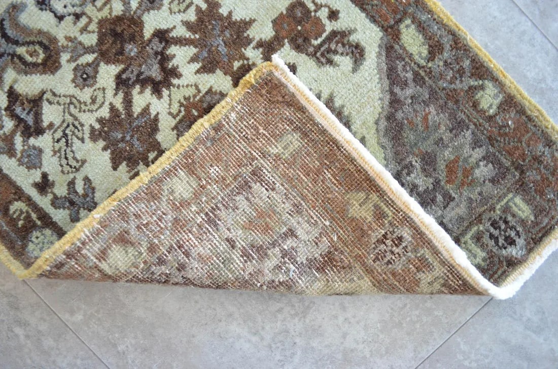 Undyed Small Rug Hand Knotted Distressed Yastik Rug Kitchen Decor Doormat - 20'' X 34'' - 6