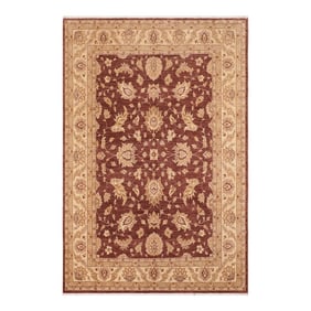 Oriental Ziegler Brown Beige Hand-Knotted Wool Rug - 8'2'' X 9'7''