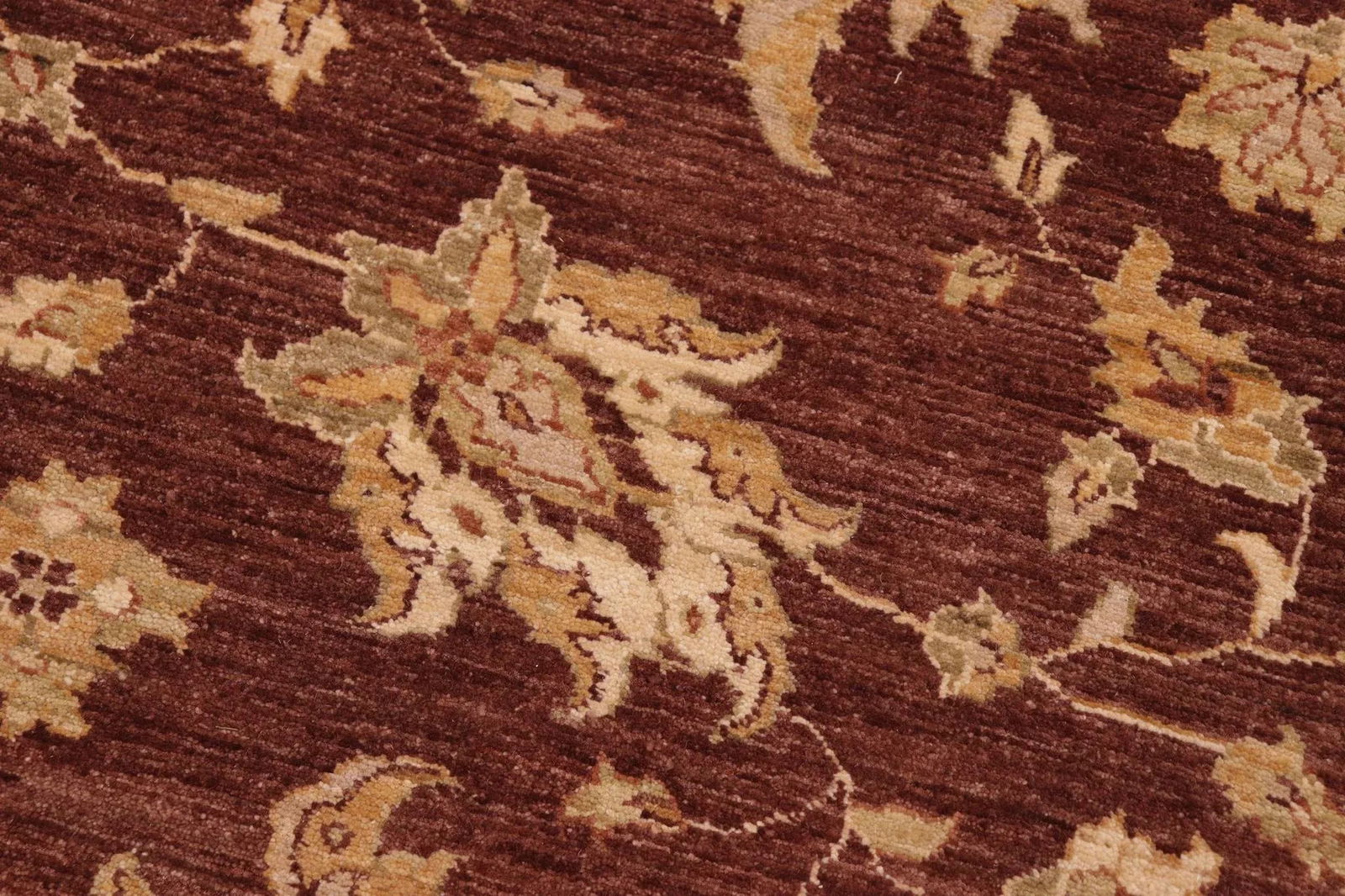 Oriental Ziegler Brown Beige Hand-Knotted Wool Rug - 8'2'' X 9'7'' - 5