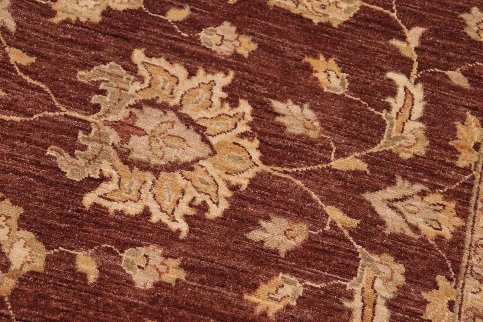 Oriental Ziegler Brown Beige Hand-Knotted Wool Rug - 8'2'' X 9'7'' - 6