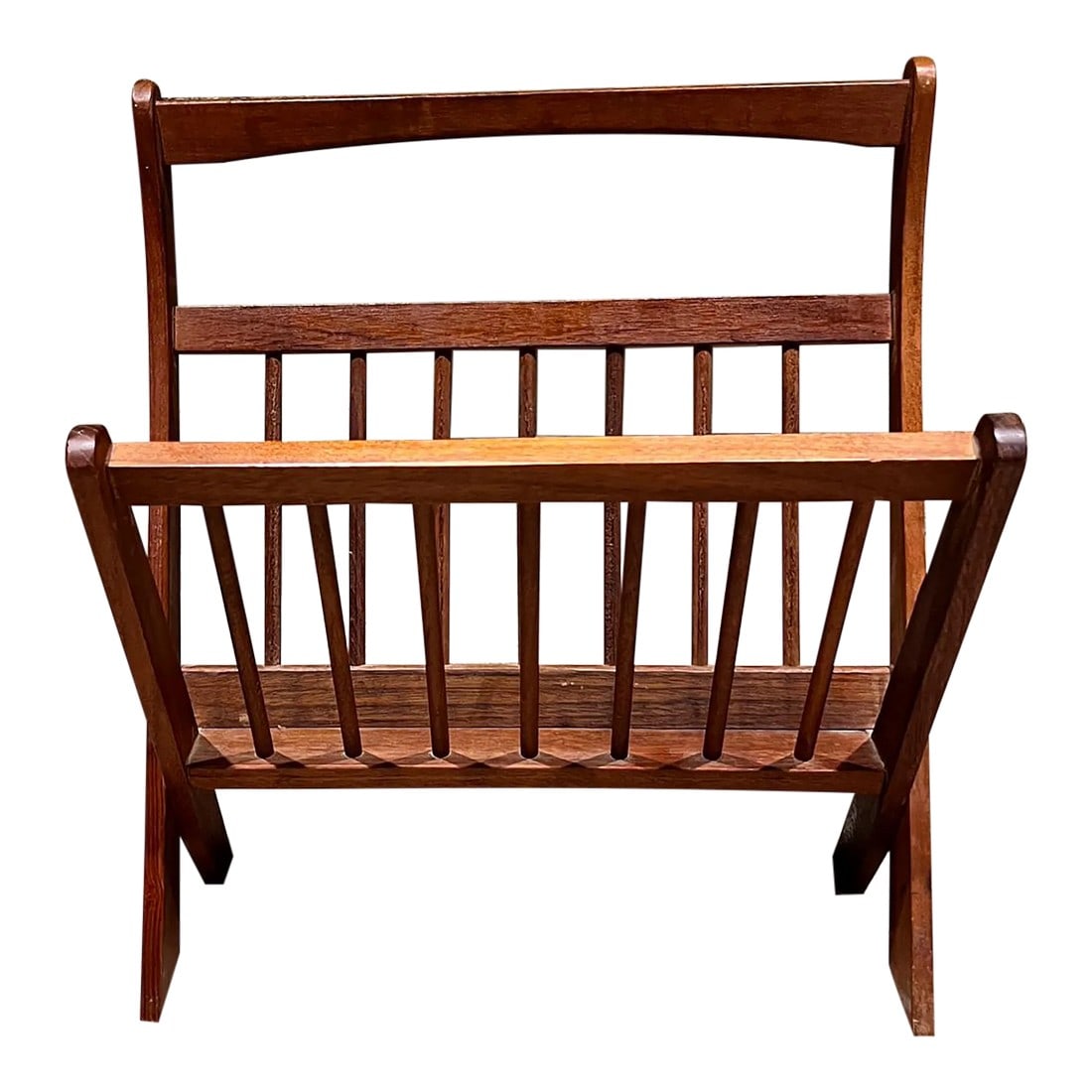 1960s Danish Magazine Rack Sculptural Solid Teak Wood Denmark (1 of 8)