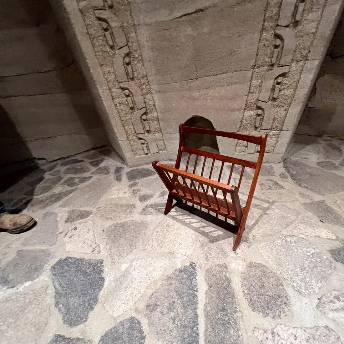 1960s Danish Magazine Rack Sculptural Solid Teak Wood Denmark - 2