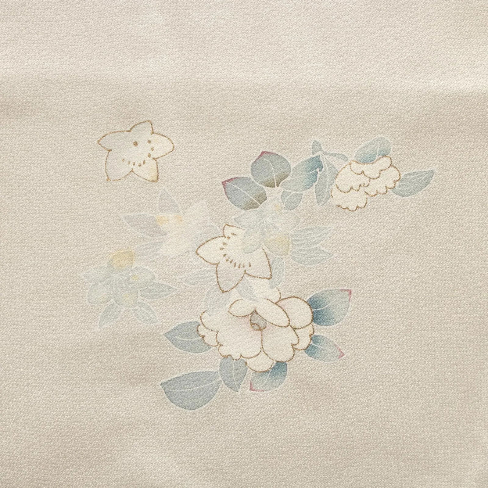 Showa Era Vintage Japanese Double-Sided Silk Panel With Divine Peacock and Flowers - 7