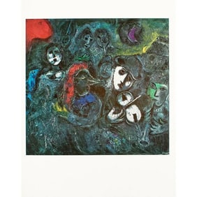 1972 After Marc Chagall "Acrobats at Night", Full-Color Parisian Print