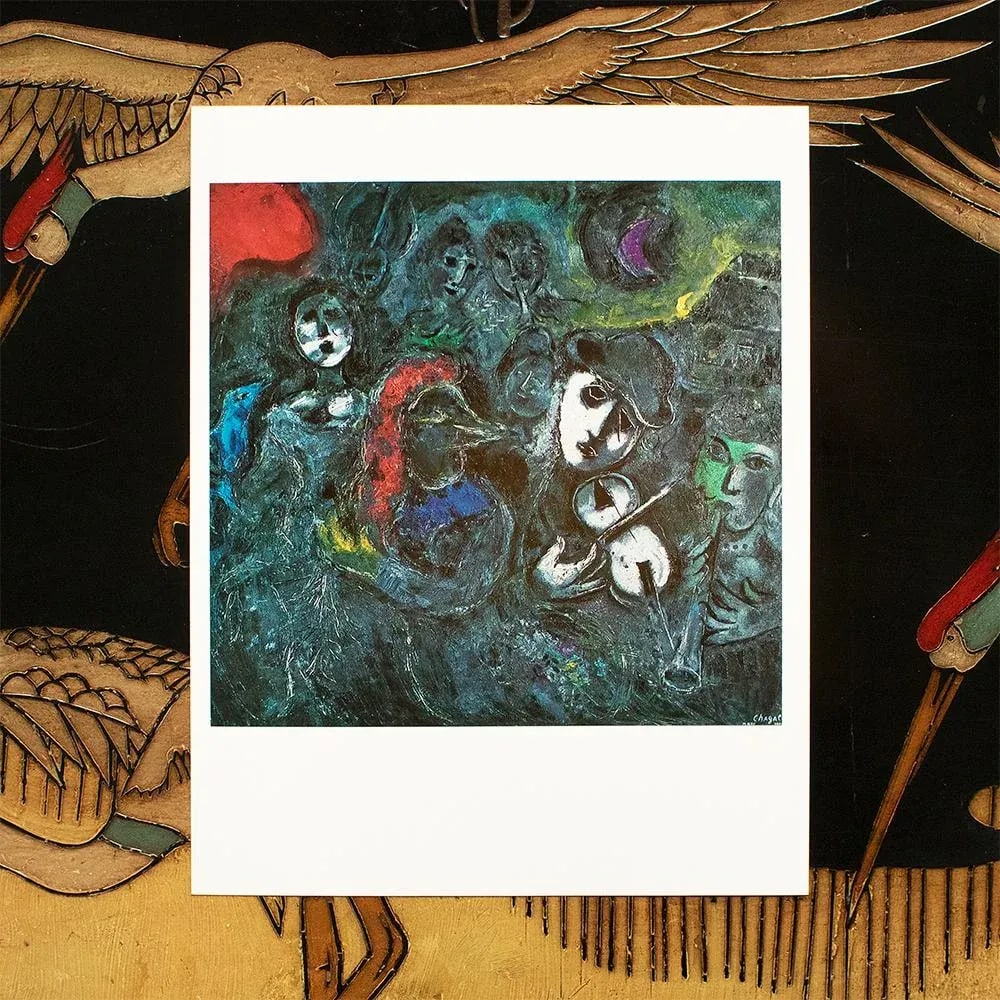 1972 After Marc Chagall "Acrobats at Night", Full-Color Parisian Print - 3