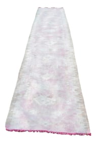 Distressed Vintage Turkish Kilim Runner 2"²6"³ × 10"²4"³