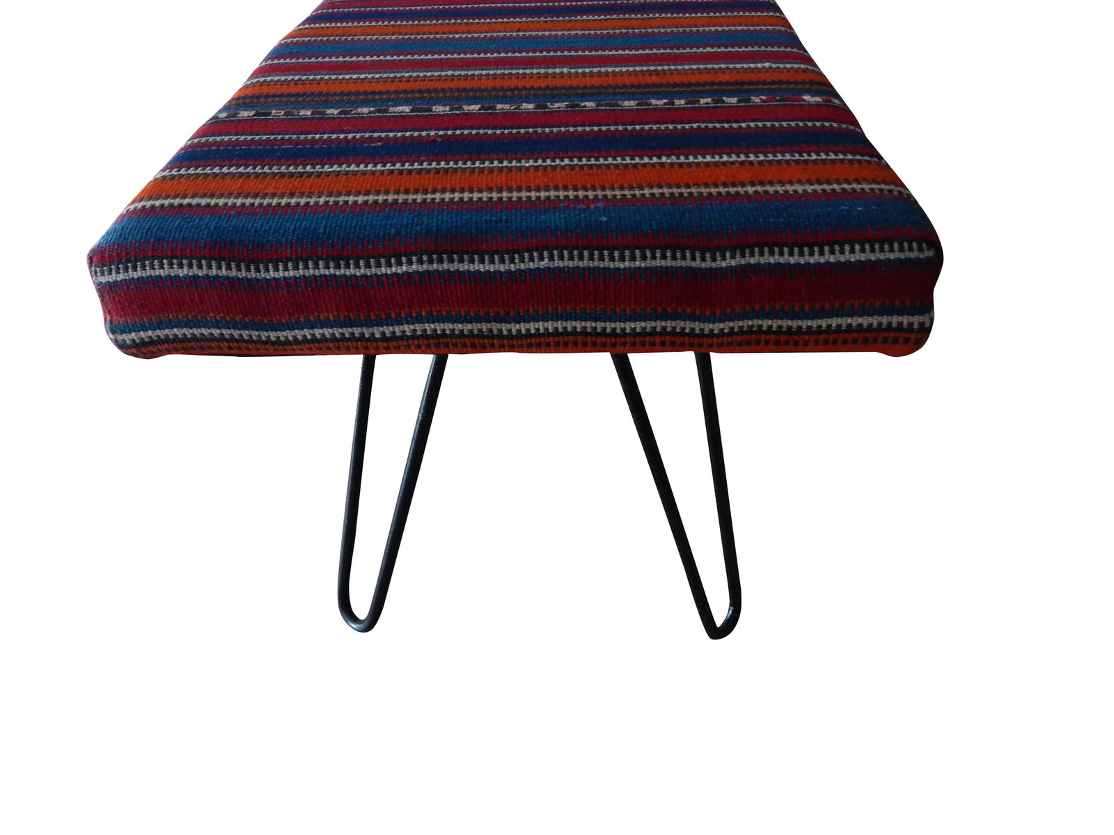 Kilim Upholstered Bench With Turkish Kilim Rug - 7