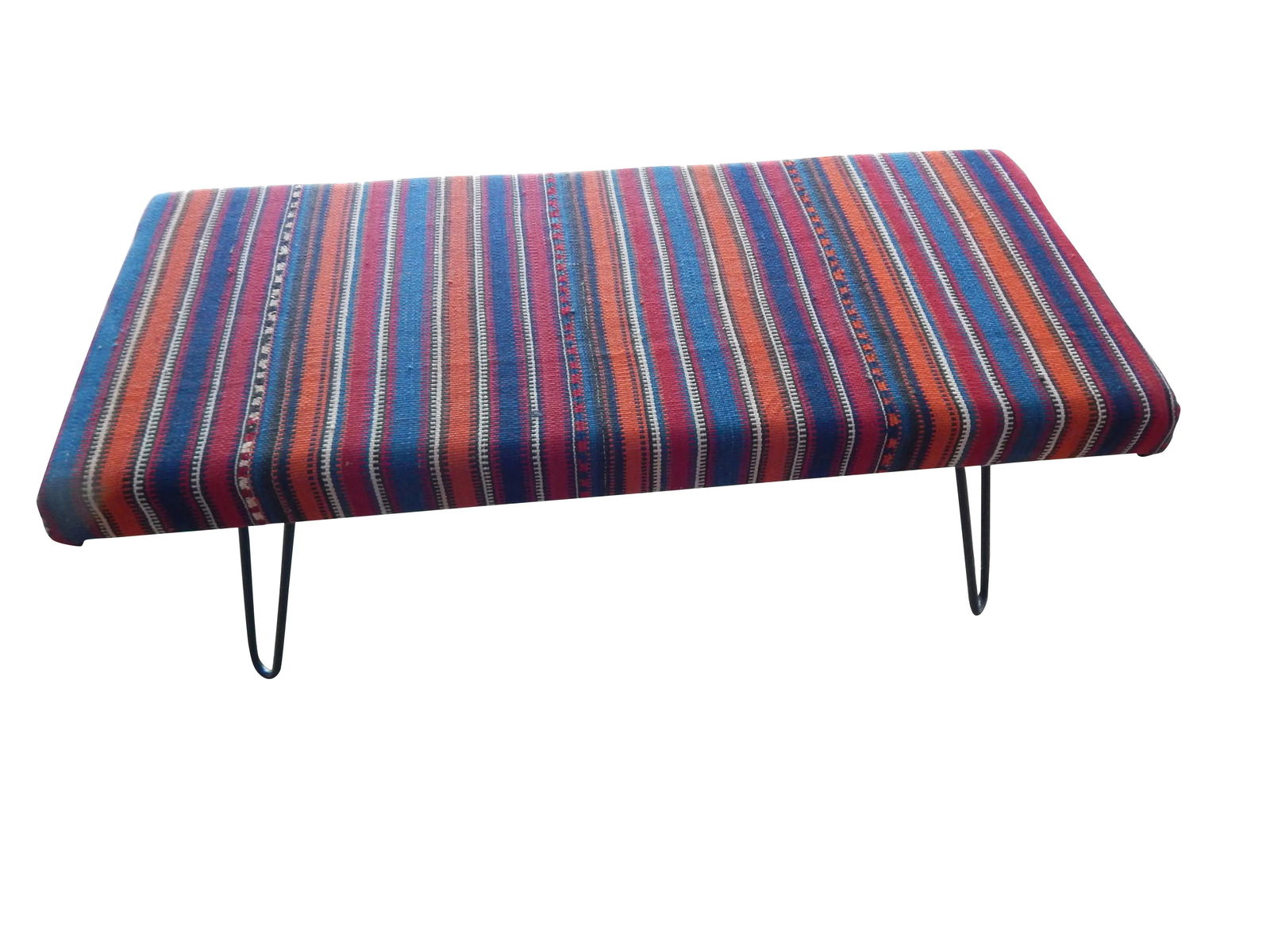 Kilim Upholstered Bench With Turkish Kilim Rug - 8