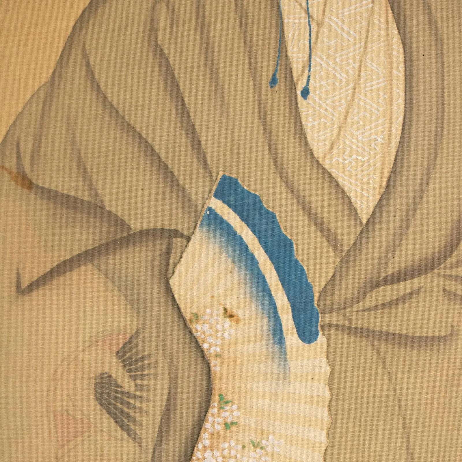 1930s Showa Era Japanese Watercolor Painting on Silk "Woman in Kimono Dancing" - 7