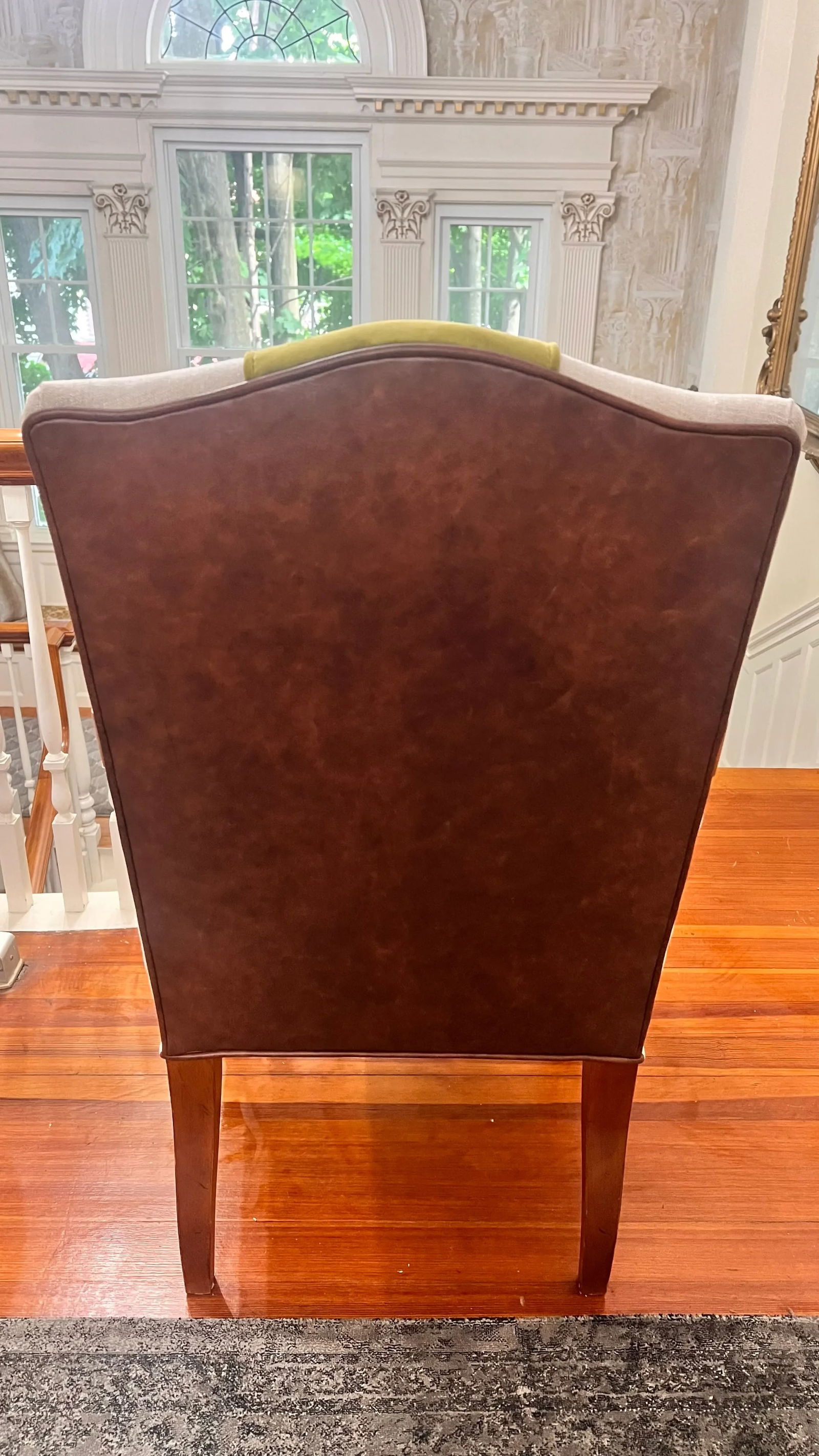Reupholstered Baker Furniture Milling Road Accent Chair With Leather Back - 6
