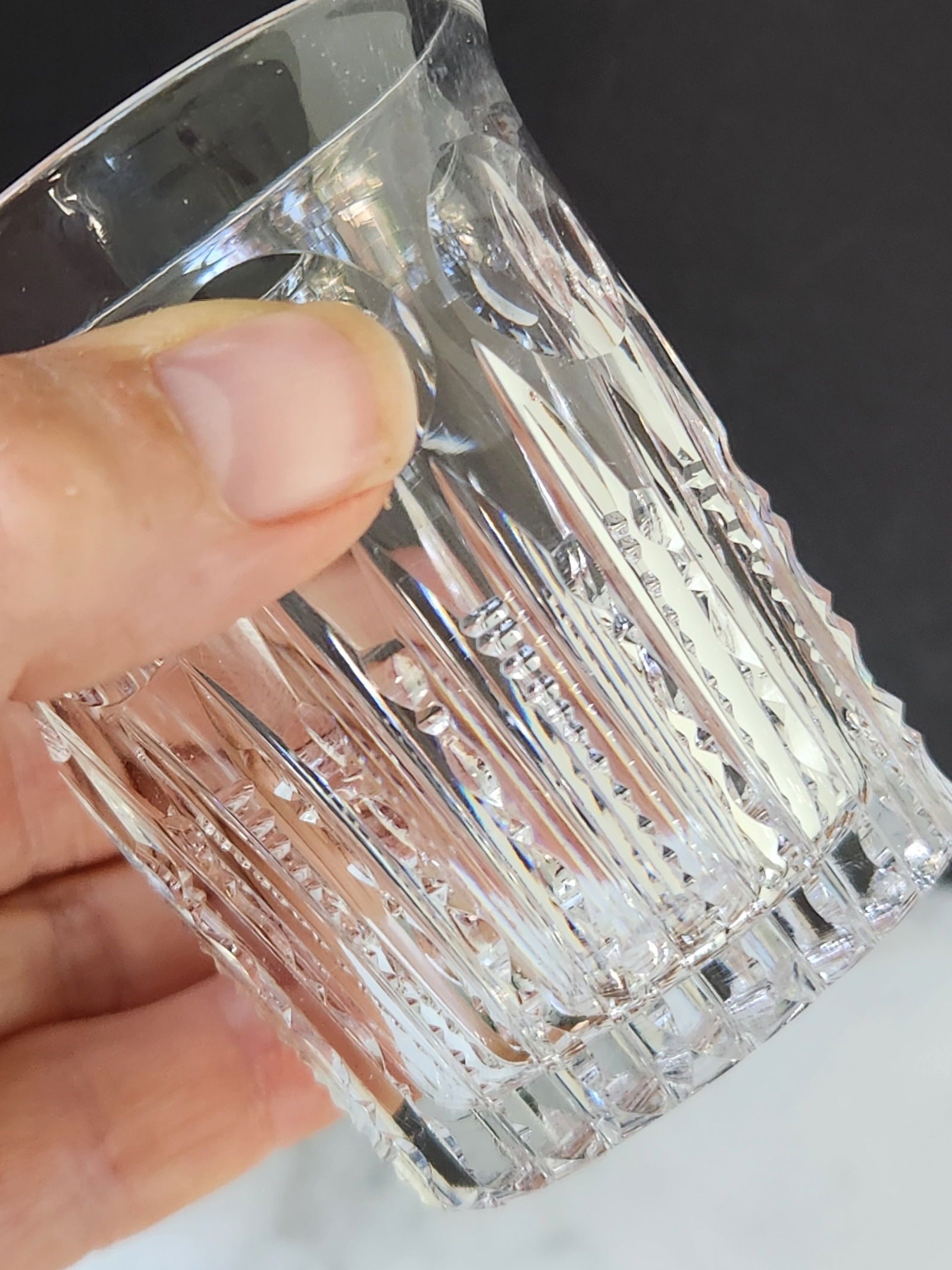 Early 20th Century American Brilliant Cut Crystal With Thumbprint Design Whiskey Tumblers- Set of 4 - 2