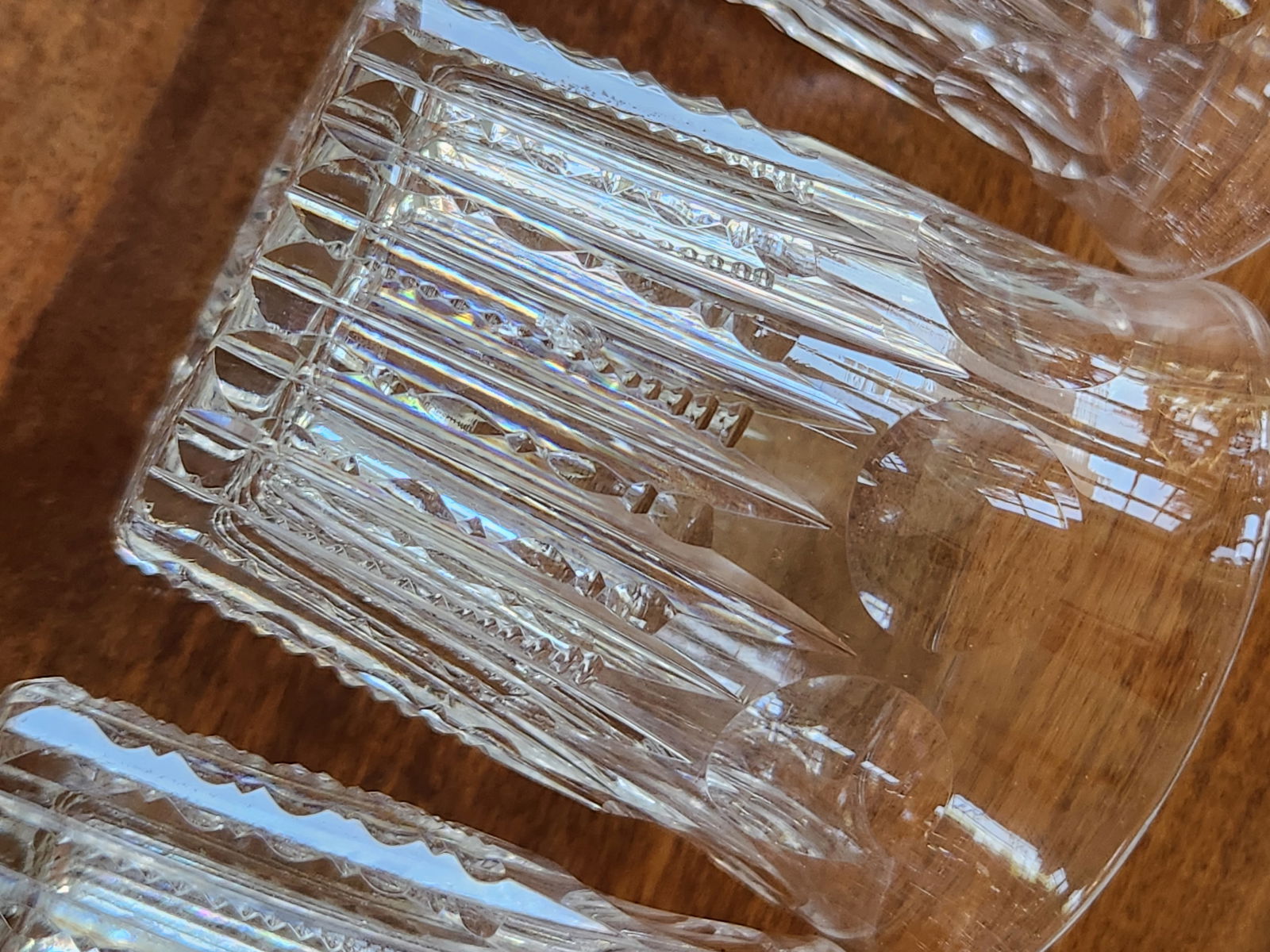 Early 20th Century American Brilliant Cut Crystal With Thumbprint Design Whiskey Tumblers- Set of 4 - 6