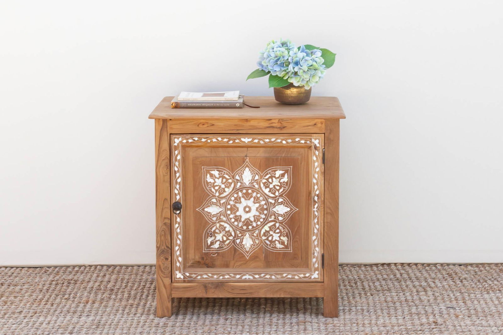 Mother of Pearl Inlay Medallion Small Cabinet - 7