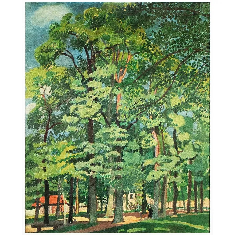 1970 After Raoul Dufy "Landscape in Falaise", Full-Color Parisian Print - 2