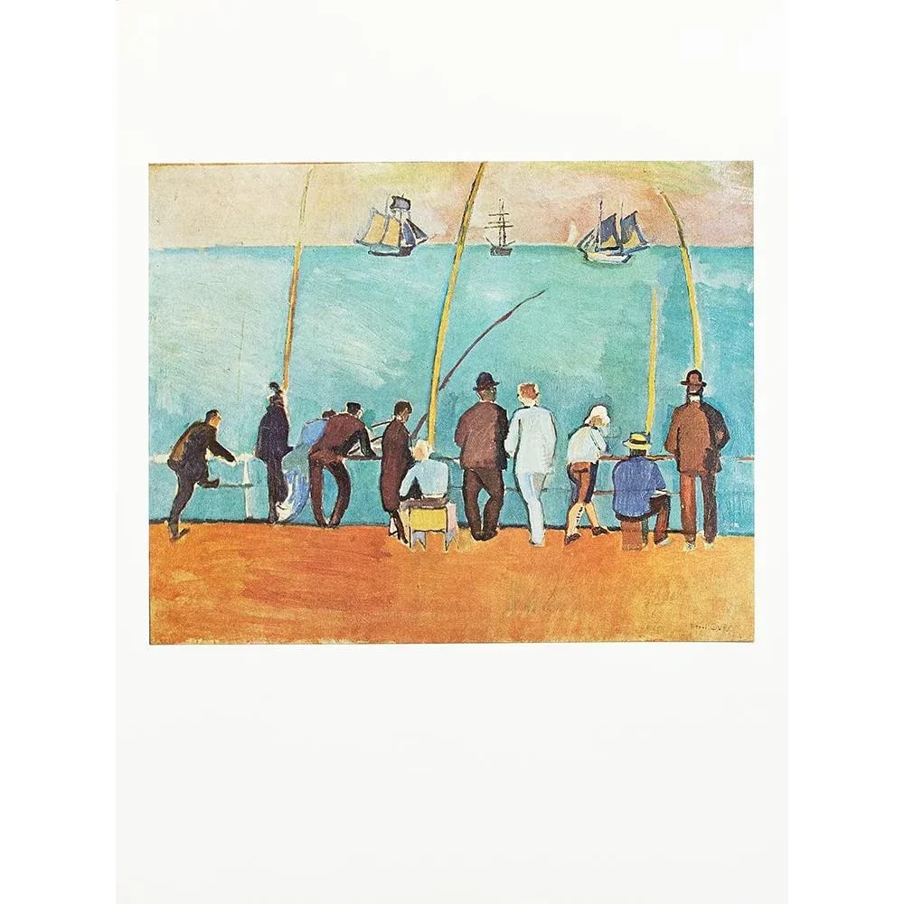 1970 After Raoul Dufy "Anglers", Full-Color Parisian Print - 6