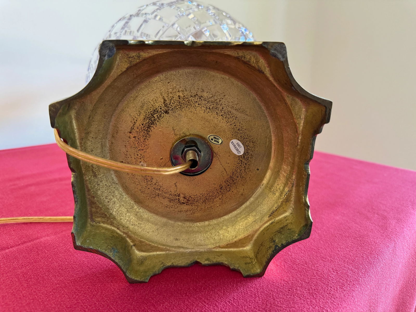 1990s Vintage Bohemia Crystal Table Lamps - Set of Two - 10