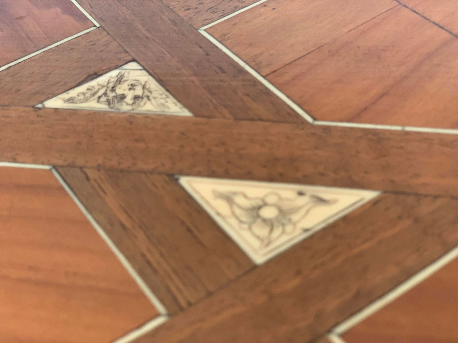 19th Century Baroque Spanish Side Table With Marquetry Top and Lyre Carved Legs - 11