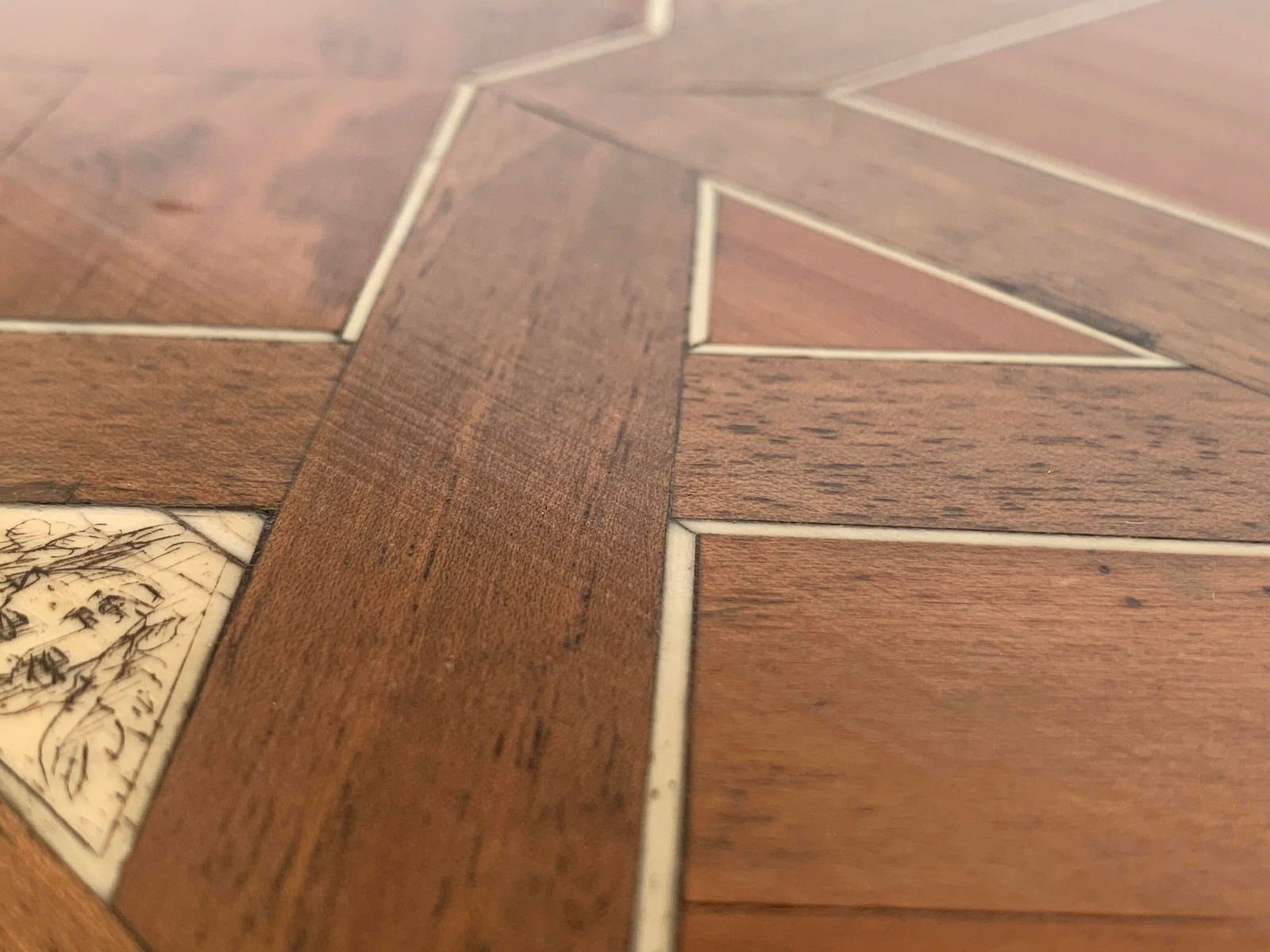 19th Century Baroque Spanish Side Table With Marquetry Top and Lyre Carved Legs - 5