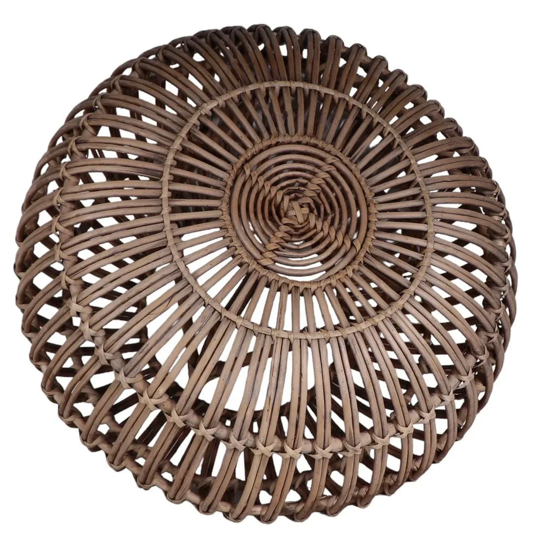 Stick Wicker Reed Ottoman Stool Footrest Pouf by Franco Albini - 3