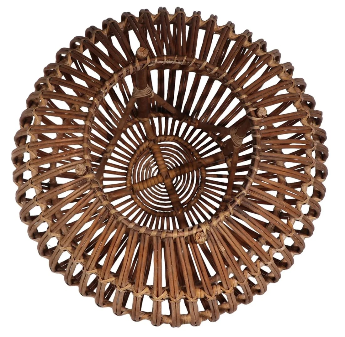 Stick Wicker Reed Ottoman Stool Footrest Pouf by Franco Albini - 5