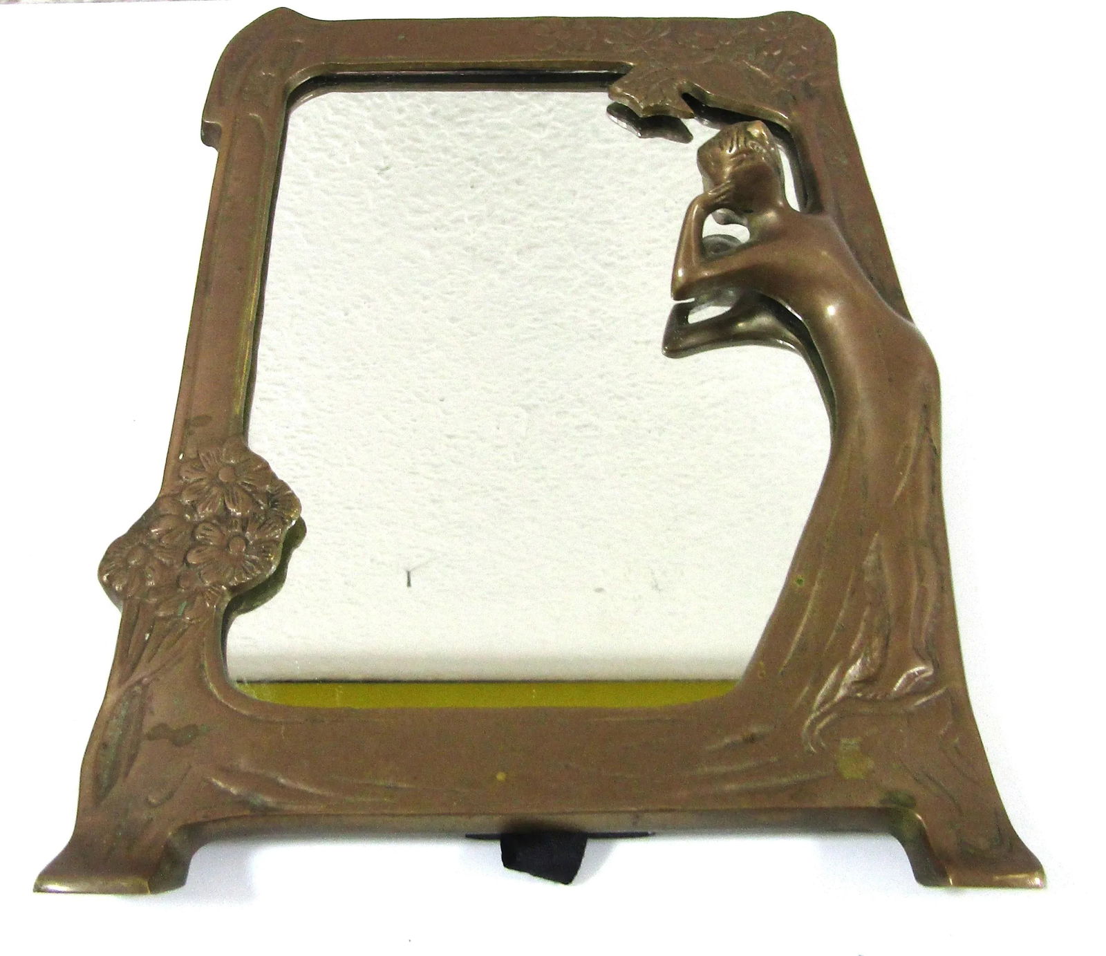 Lady of the Lake Antique Art Nouveau Bronze Free-Standing Table Mirror, Circa 1910 - 2