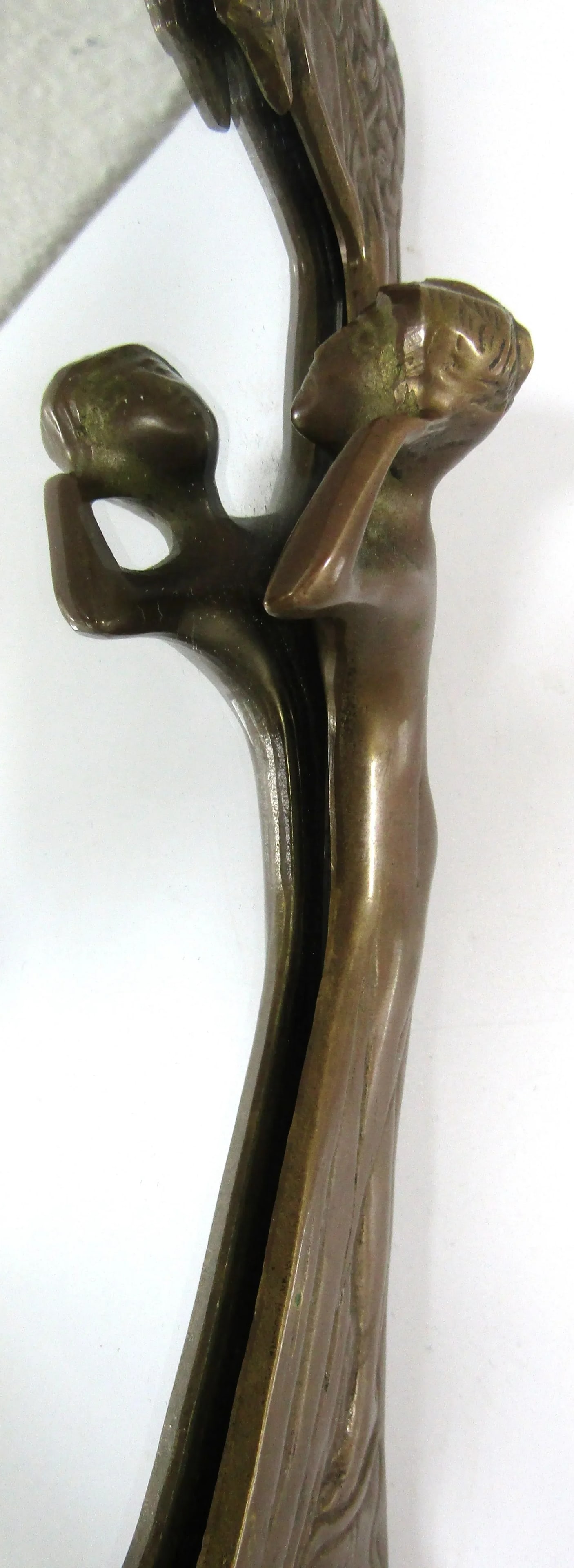 Lady of the Lake Antique Art Nouveau Bronze Free-Standing Table Mirror, Circa 1910 - 8