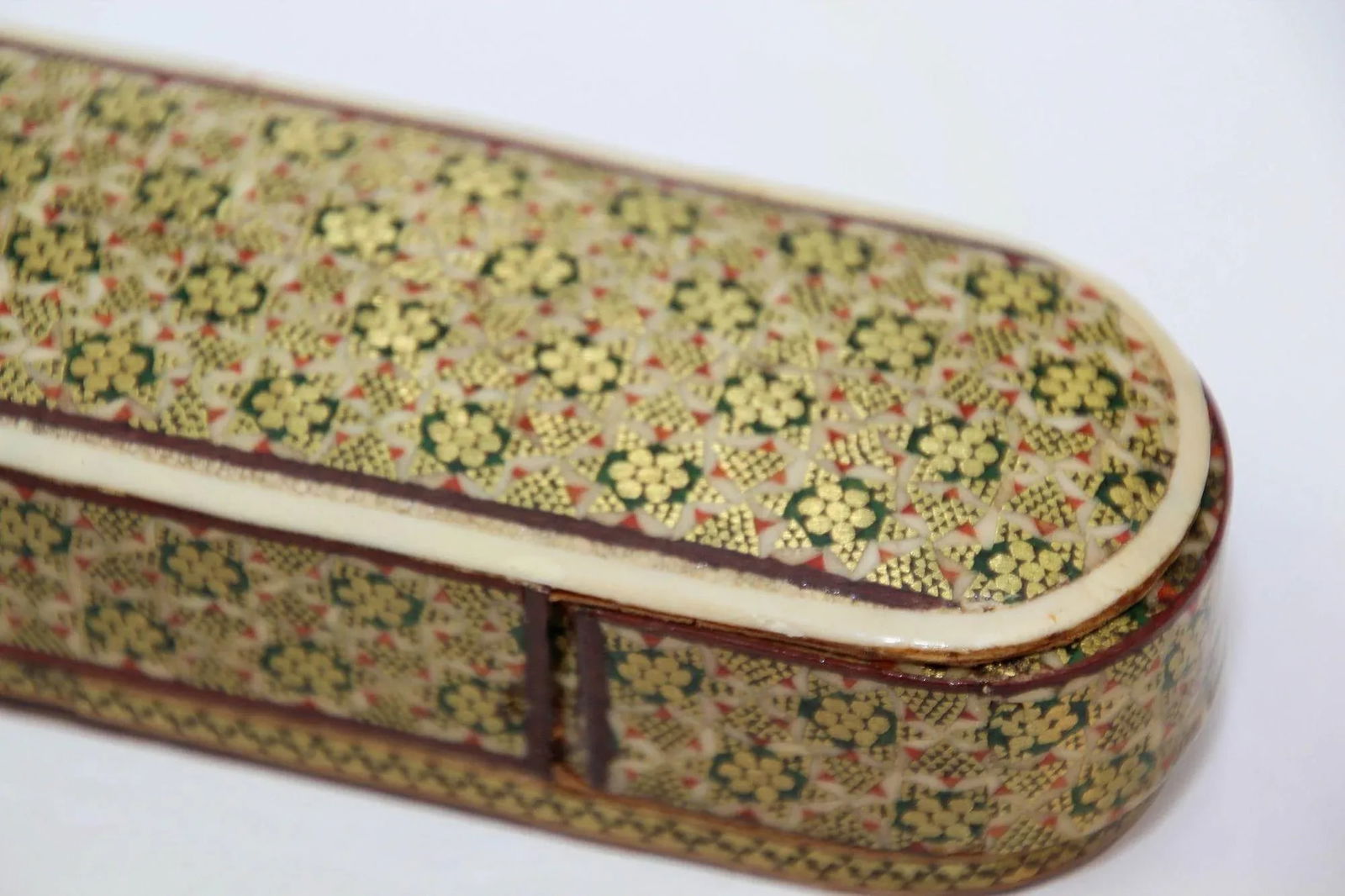 Antique Handmade Khatam Wooden Pen Box - 3