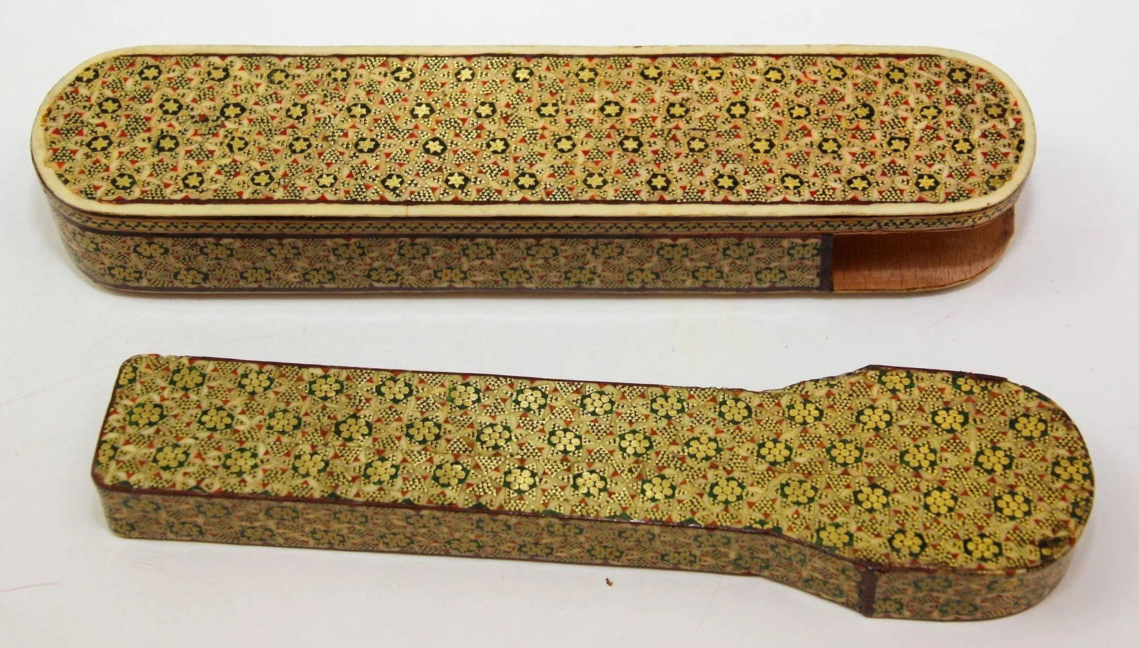 Antique Handmade Khatam Wooden Pen Box - 5