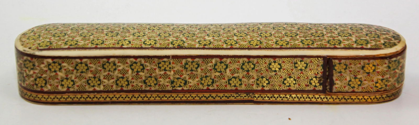 Antique Handmade Khatam Wooden Pen Box - 6