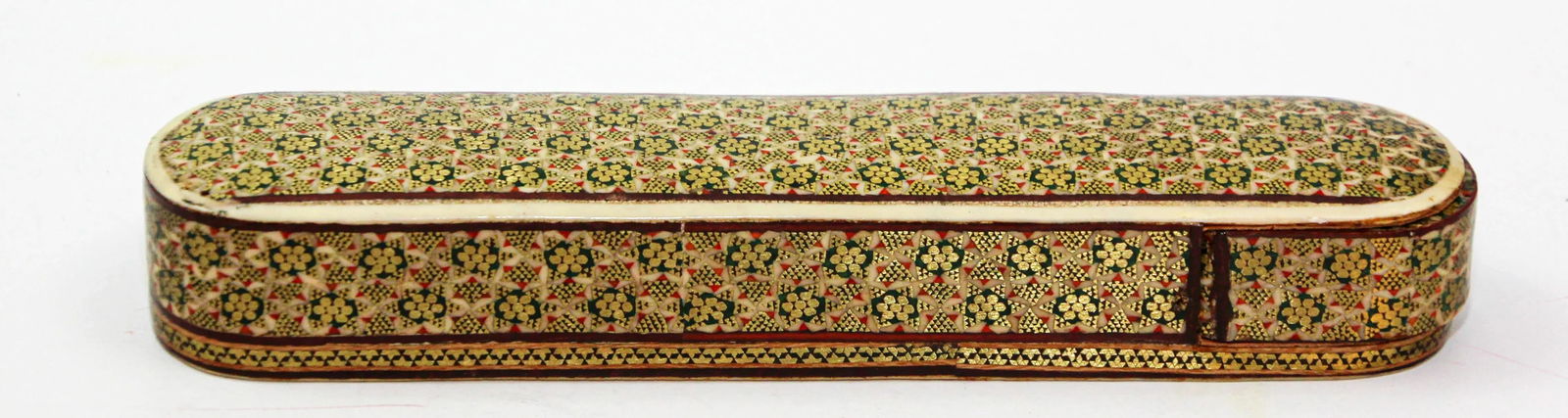 Antique Handmade Khatam Wooden Pen Box - 8