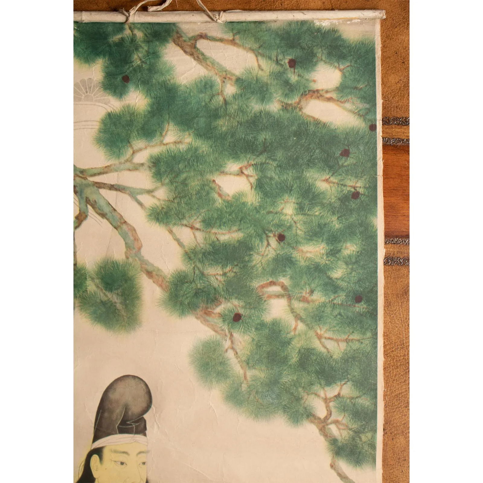 Pre-1940 Showa Era Japanese Printed Scroll "Seated Samurai" - 8