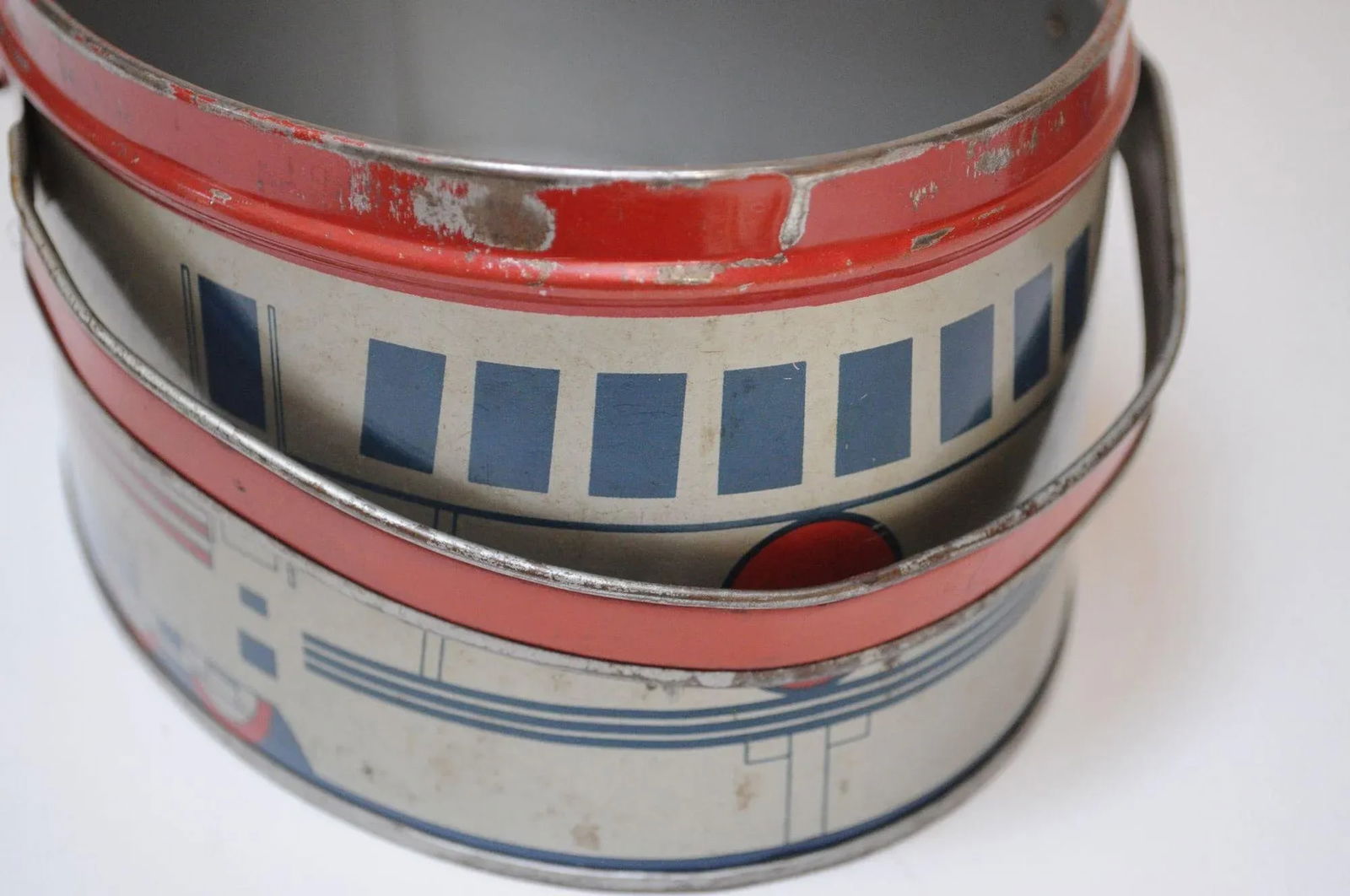 Vintage Burlington Zephyr Locomotive Tin Litho Lunchbox by Decoware - 12