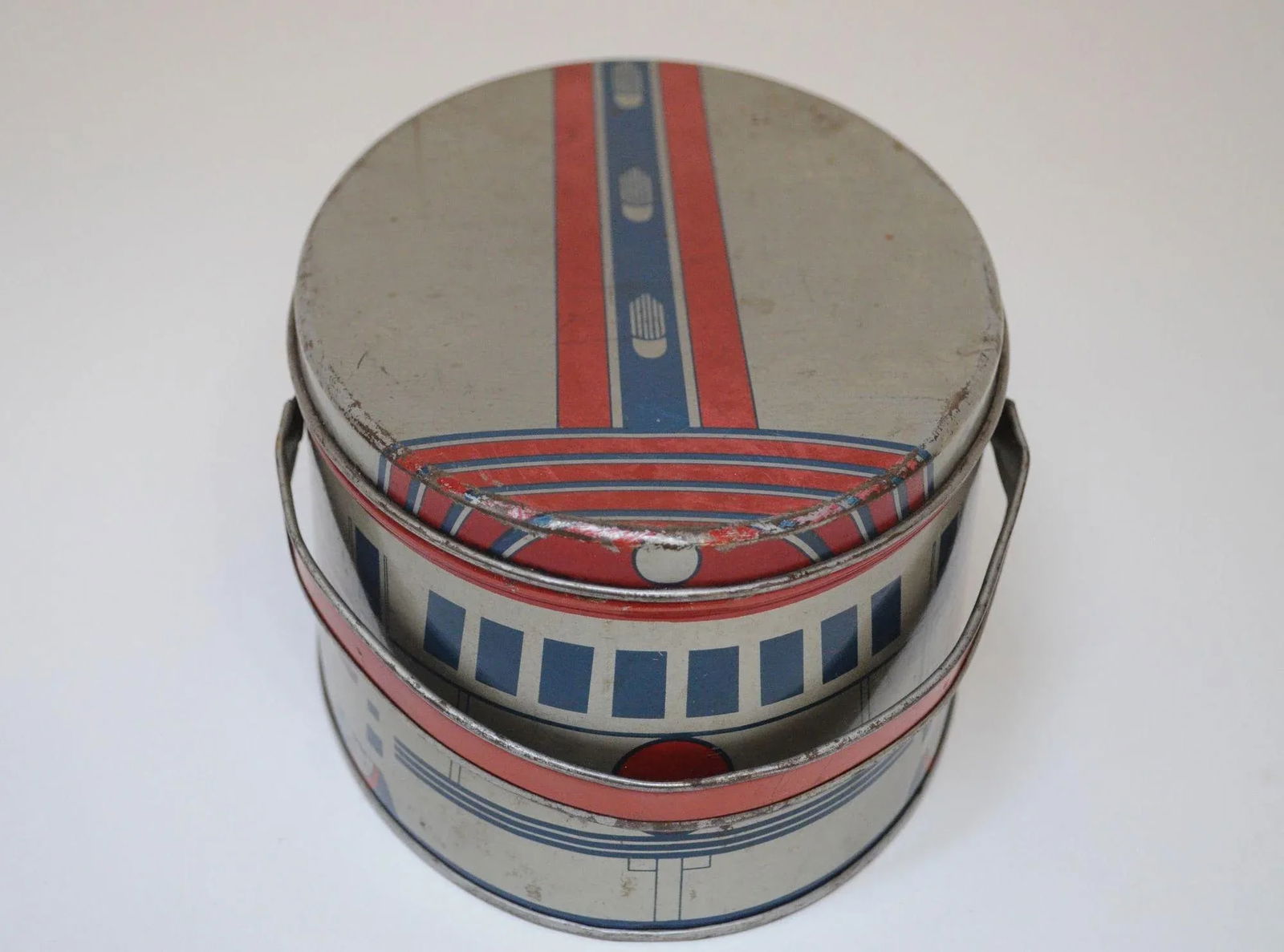 Vintage Burlington Zephyr Locomotive Tin Litho Lunchbox by Decoware - 2