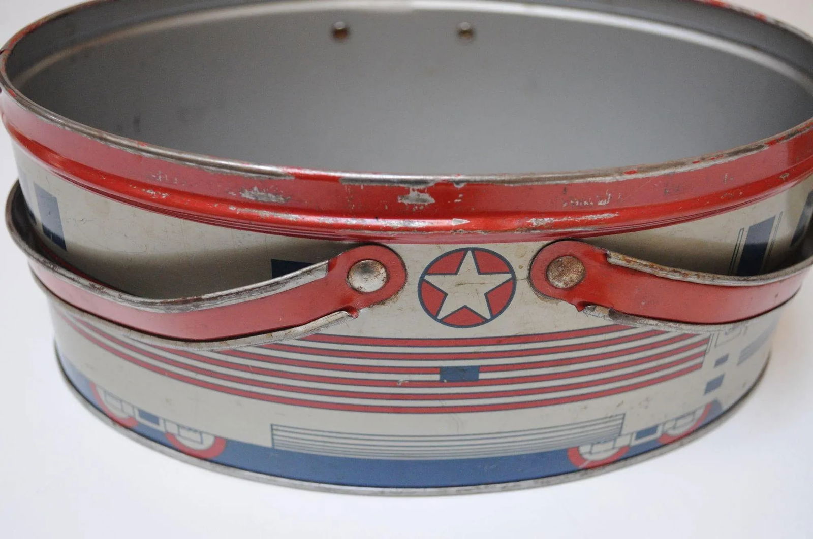 Vintage Burlington Zephyr Locomotive Tin Litho Lunchbox by Decoware - 6