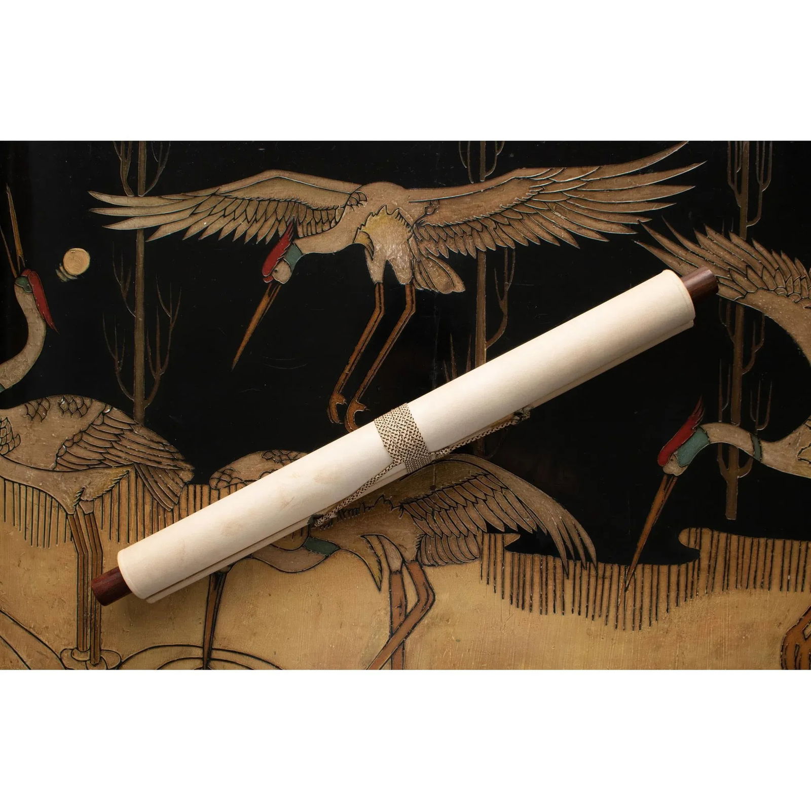 Mid 20th Century Showa Era Japanese Monochrome Watercolor Landscape Painting With Boats and Fisherma - 12