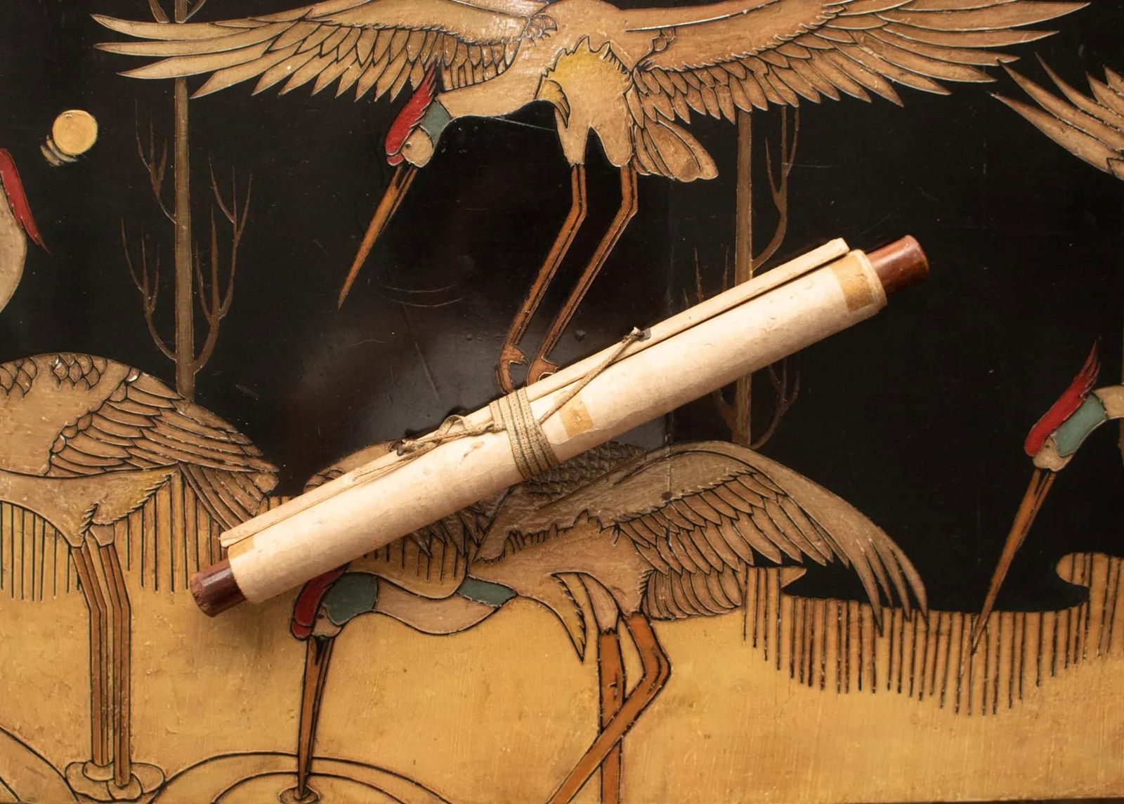 1920s Late Meiji to Early Showa Japanese Watercolor Scroll Painting, "The Crow and the Snow" - 12