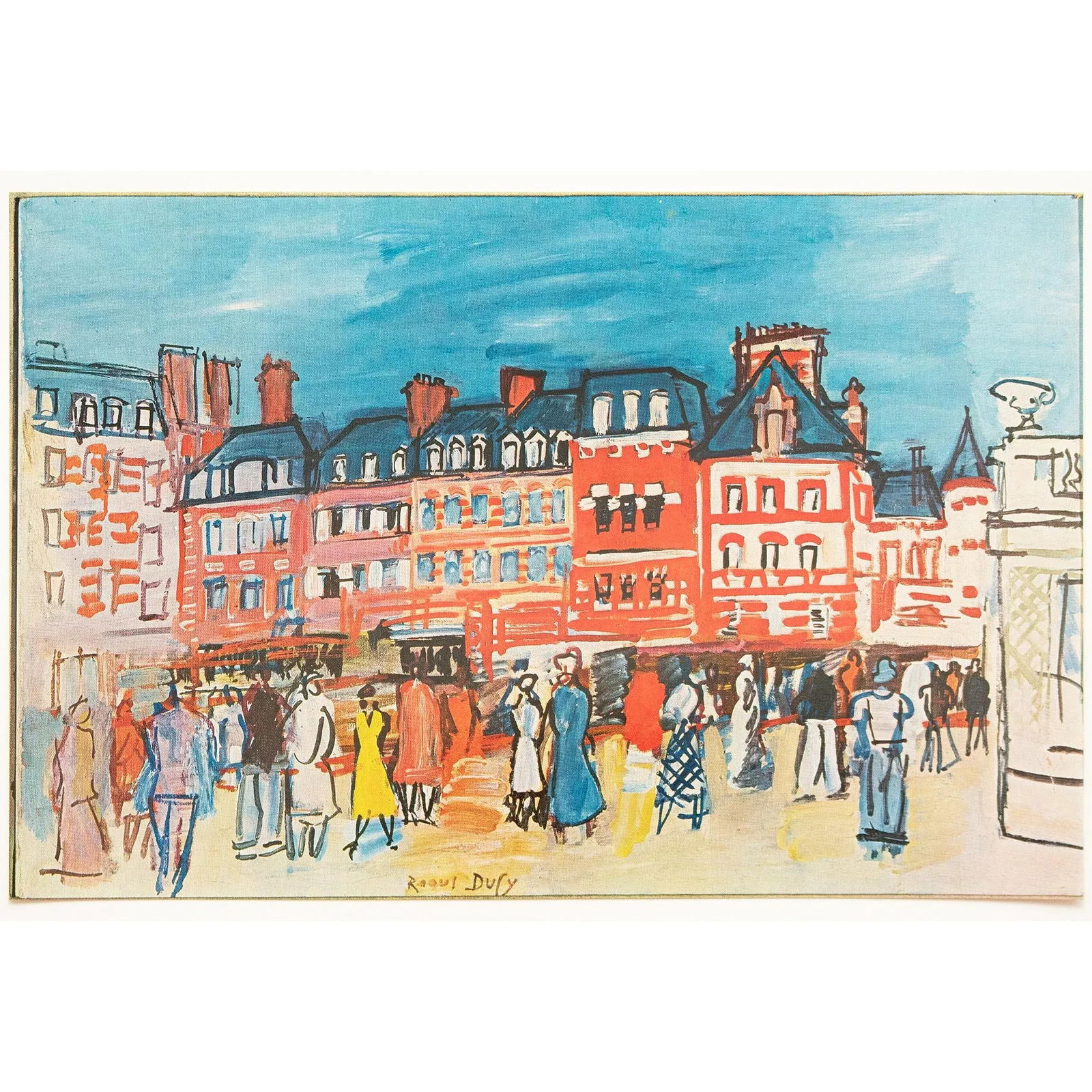 1970 After Raoul Dufy "Houses in Trouville", Full-Color Parisian Print - 2