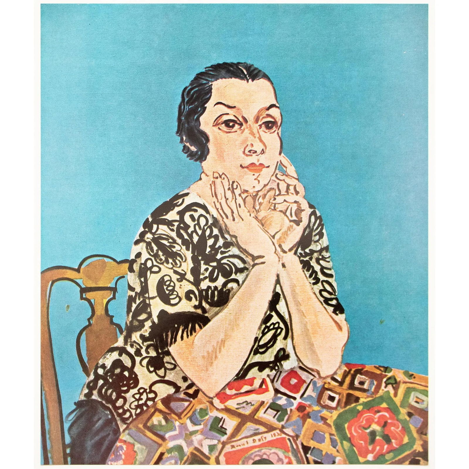 1970 After Raoul Dufy "Portrait of Madame Dufy", Full-Color Parisian Print - 2