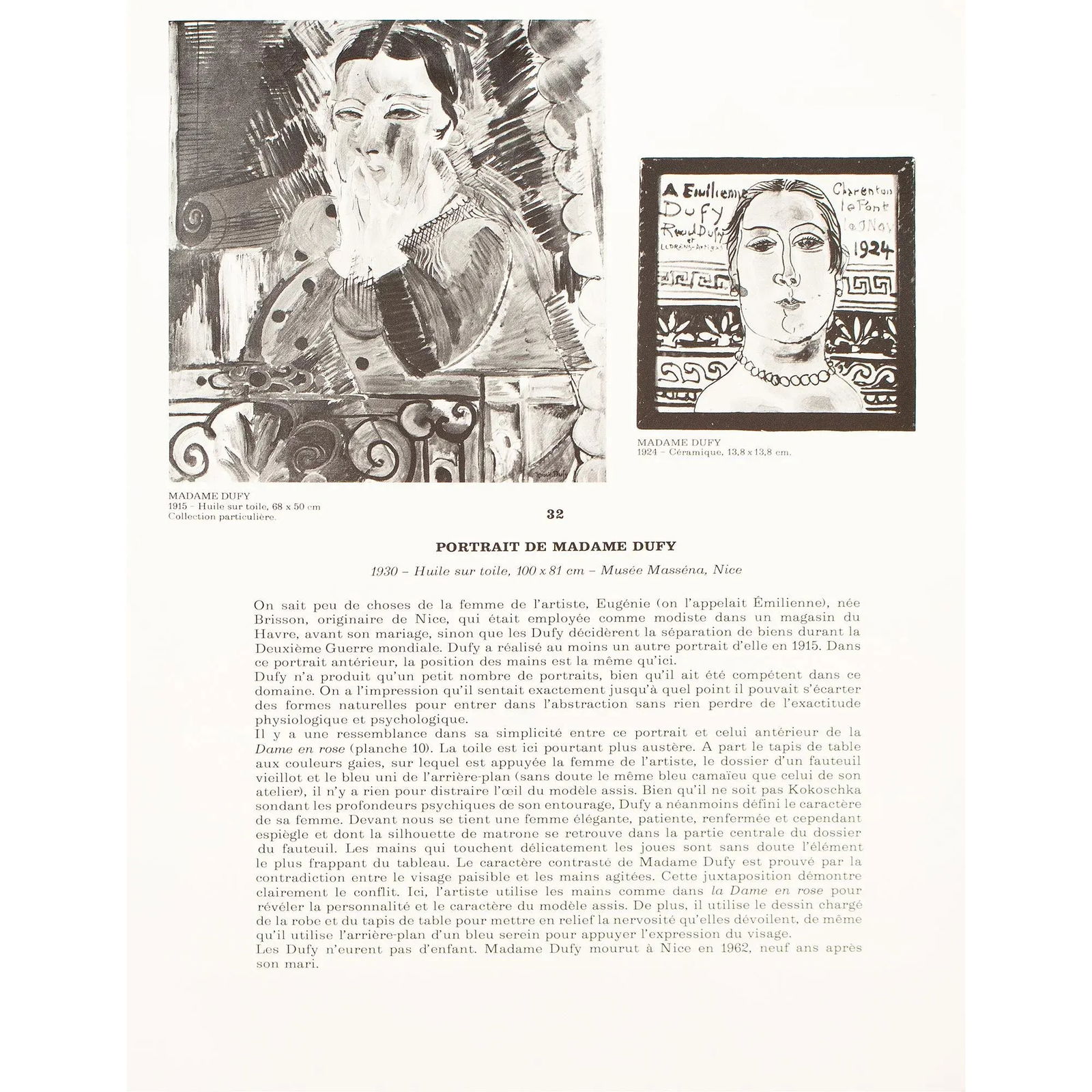 1970 After Raoul Dufy "Portrait of Madame Dufy", Full-Color Parisian Print - 5