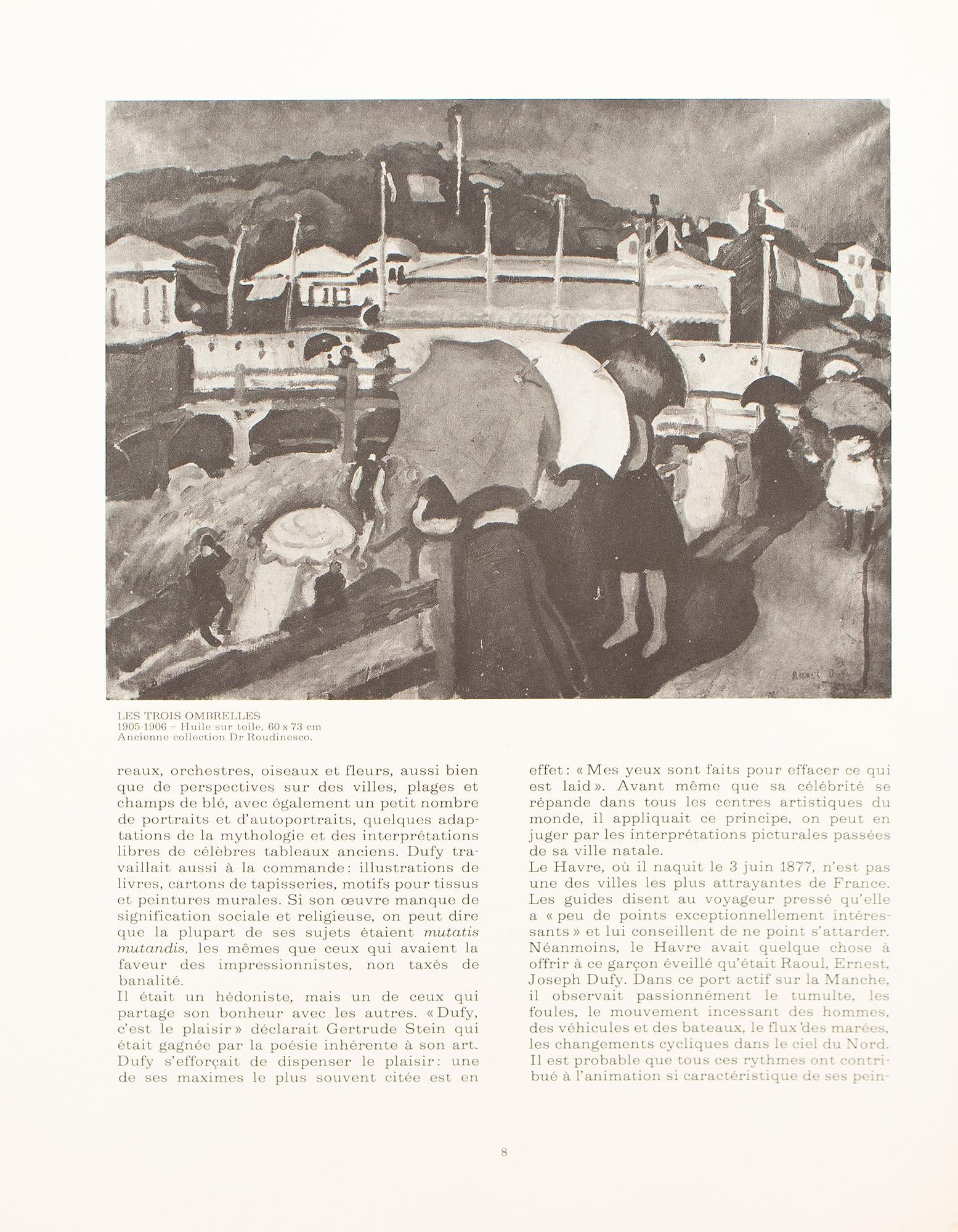 1970 After Raoul Dufy "The Market at Marseilles", Black and White Parisian Print - 5