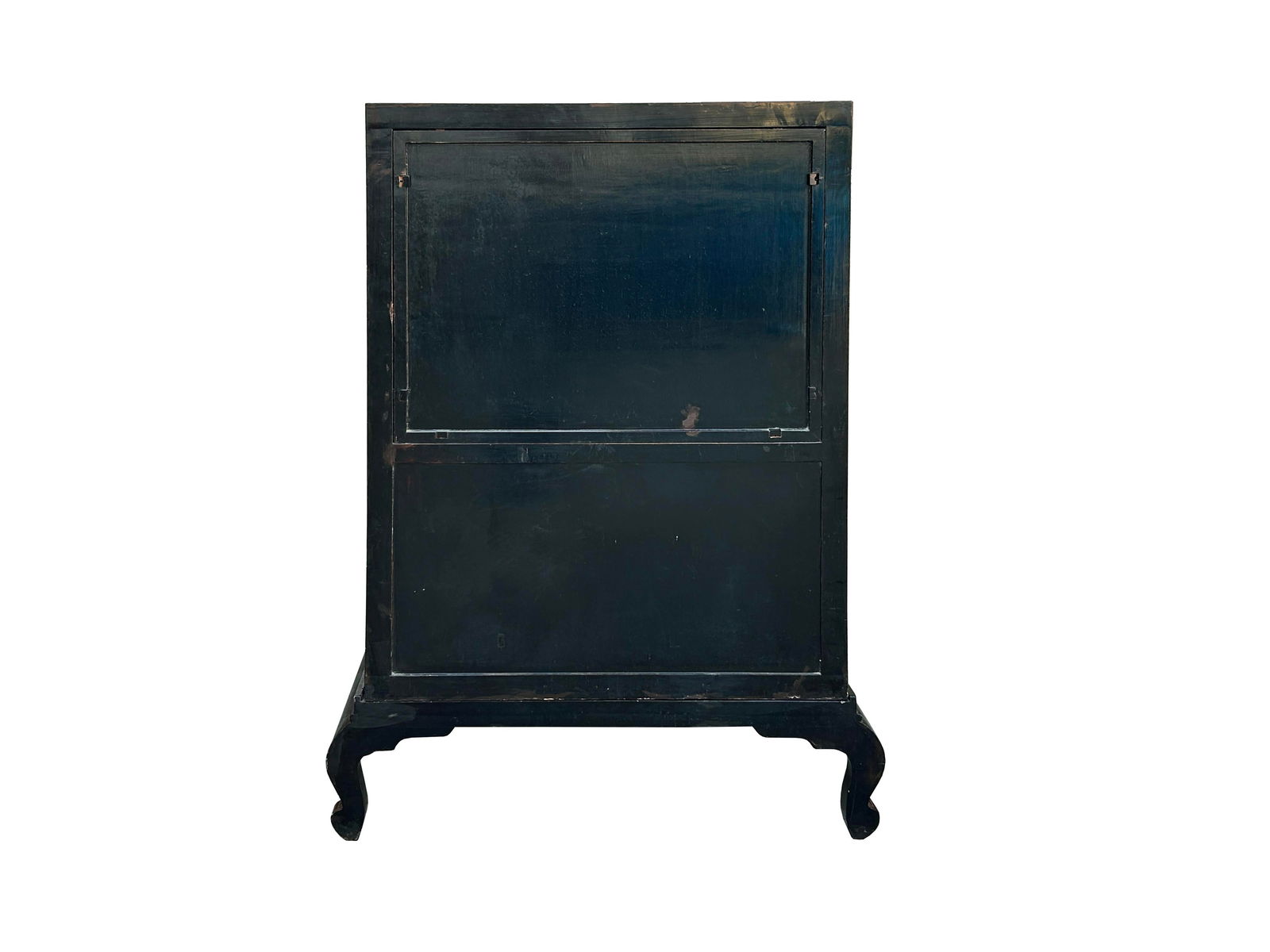 Vintage Chinoiseries Black & Stone Inlay Graphic Credenza Storage Cabinet - 10