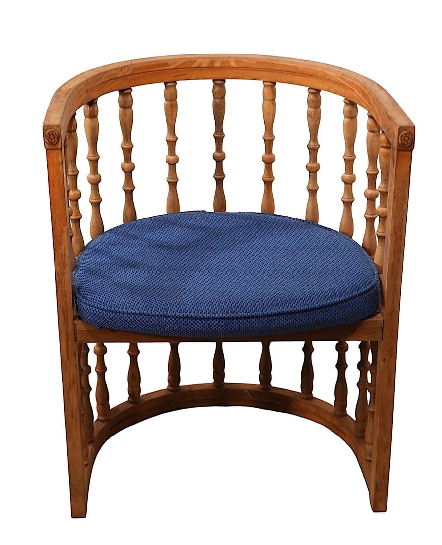 Brutalist Spanish Style Spindle Back Barrel Chair C 1970's - 5